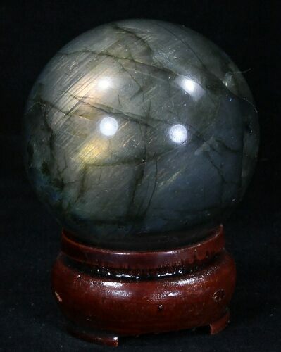 Flashy Labradorite Sphere - Great Color Play #32059